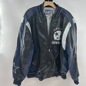 Vintage Carl Banks G-III LEATHER NFL Dallas Cowboys Coat Jacket XL Mint Conditio